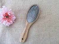 2Pcs Natural Bamboo Oval Hair Brush Air Cushion Comb Scalp Massa