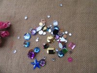 150g Premium Flatback Diamonds Gemstones Rhinestones Assorted