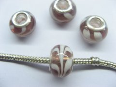 100 Light Coffee Round Glass European Beads 100 Light Coffee Round Glass European Beads