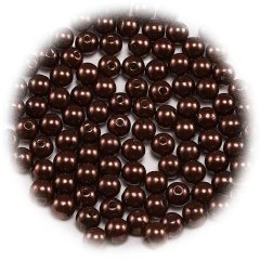 (image for) 1000 Coffee 8mm Round Simulate Pearl Beads