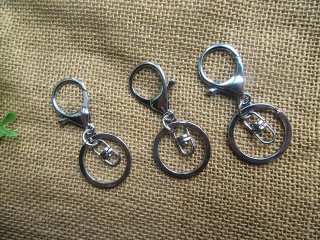12Pcs Silver Plated Keyring Keychain Key Ring With Chain (image for) 12Pcs Silver Plated Keyring Keychain Key Ring With Chain
