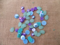 (image for) 100Gram Round Oblong Teardrop Flatback Beads Loose Rhinestones