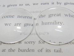 (image for) 50Pcs Clear Round Glass Magnifying Cabochon Tiles 25mm Beads