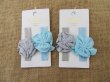 1Sheet X 2Pcs Kids Elastic Wide Head Band with Flower (image for) 1Sheet X 2Pcs Kids Elastic Wide Head Band with Flower