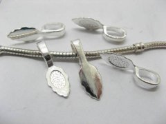 (image for) 100 New Silver Color Snap Bail Pendant Leaf Bail 26x8mm