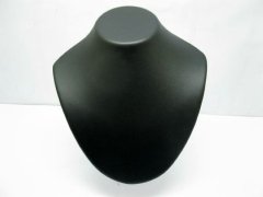 (image for) 1Pc Black Leatherette Necklace Display Bust Stand 21cm