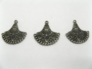 100 Antique Bronze Fans Chandelier Earring Findings
