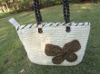(image for) 1X Beach Retro Straw Rattan Wicker Handbag Knitted Bag with Bowk