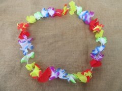 (image for) 5x10 Pieces Colorful Hawaiian Dress Party Flower Leis/Lei