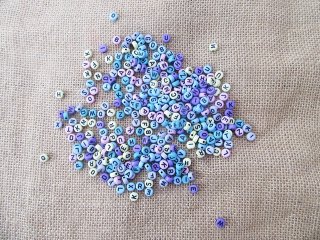 6Packs x 340Pcs Flat Round Plastic Alphabet Beads Mixed Color (image for) 6Packs x 340Pcs Flat Round Plastic Alphabet Beads Mixed Color