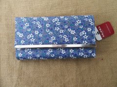 (image for) 1Pc Fashion Elegant Blue Flower Big Wallet Purse