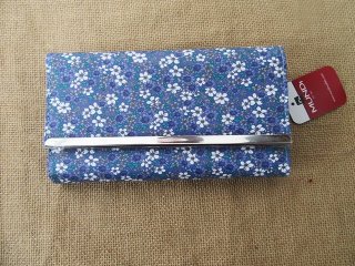 1Pc Fashion Elegant Blue Flower Big Wallet Purse (image for) 1Pc Fashion Elegant Blue Flower Big Wallet Purse