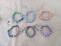 (image for) 12Pcs Kids Round Polymer Clay Beads Drawstrings Bracelet Assorte