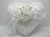 1X White Heart Wedding Ring Pillow w/case under Rose 1X White Heart Wedding Ring Pillow w/case under Rose