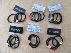 (image for) 1Sheet X 3Pcs Black Hair Elastic Hair Band Scrunchies