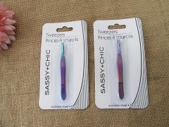 (image for) 6Pcs Flat Tip Eyebrow Tweezers Facial Hair Plucker Puller