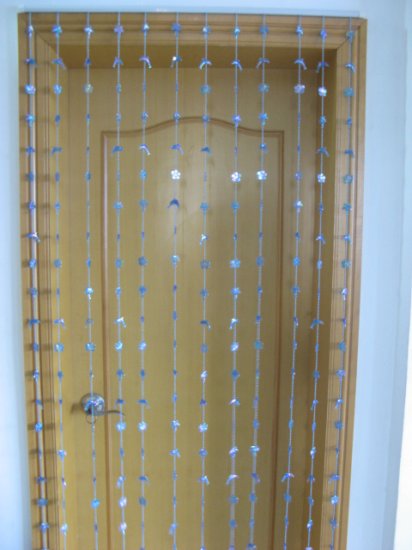 1X Beautiful Pearlescent Blue Dophin & Coconut Door Curtain-New - Click Image to Close