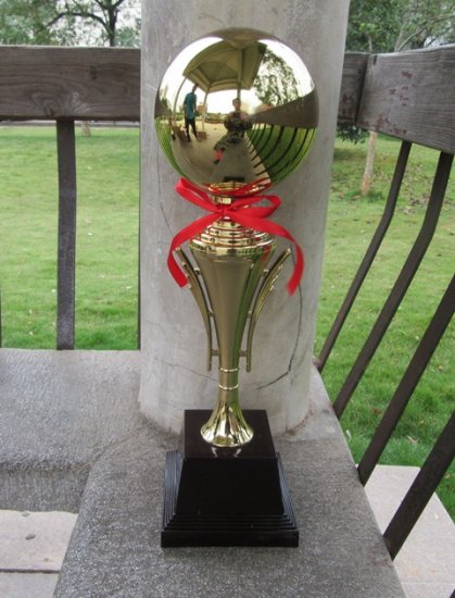 1Pc Golden Plated Trophy Cup Novelty Achievement Award 45cm High - Click Image to Close