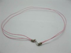 (image for) 95 Light Pink 2-String Waxen Strings For Necklace Sliver Clasp