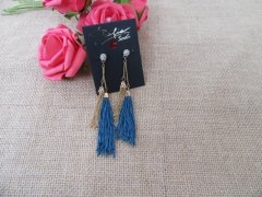 (image for) 3Pairs Blue Tassle Drop Earring Retail Package