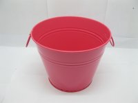 10X Fuschia Tin Pail Bucket w/Ring Handle for Wedding