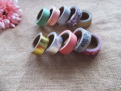10Pcs Colorful Printed Adhesive Tape Decorative Scrapbooking 10Pcs Colorful Printed Adhesive Tape Decorative Scrapbooking
