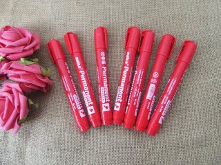 60Pcs Red Permanent Marker Mark Pens School Office Supplies