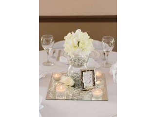 4Pcs Mirror Base Wedding Table Centrepiece 26cm Wall Decor (image for) 4Pcs Mirror Base Wedding Table Centrepiece 26cm Wall Decor