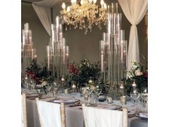 (image for) 1Pc 7-Heads Tall Crystal Candle Holder Candelabra Centerpiece 93cm High
