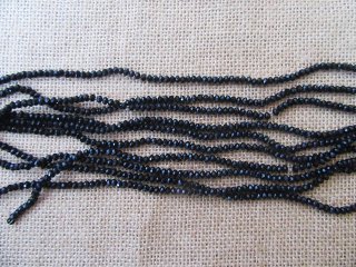 10Strands X 148Pcs Black Glass Facted Beads 4mm