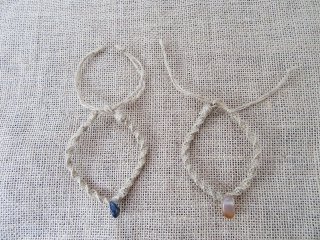 12X Handmade Knitted Hemp Bracelet with Gemstone Charm