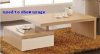 1X Ivory Oak Coffee Table with Side Drawer 120x50x40cm 1X Ivory Oak Coffee Table with Side Drawer 120x50x40cm