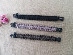 (image for) 10Pcs Emergency Bracelet w/Whistle Hiking Camping Bracelet Mixed