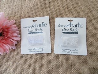 12Sheets x 5Pairs Clear Disc Backs Earring Back Stopper