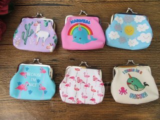 12Pcs Coin Purse Wallet Without Keyring Assorted