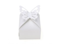 (image for) 50X Shiny White Butterfly Wedding Favor Candy Gifts Boxes