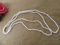 6String White Spiral Natural Shell Beaded Necklace 75cm Long