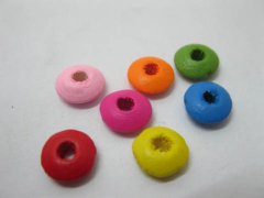 (image for) 1000Pcs Flat Round Wooden Beads 12mm dia. Mixed Color