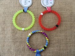 (image for) 12Pcs Rubber Beads Braclets 7.5cm Dia. XL Size Mixed