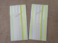20Sheets X 5Pcs Yellow Adhesive Printed Ribbon Craft Trim