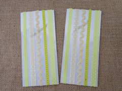 20Sheets X 5Pcs Yellow Adhesive Printed Ribbon Craft Trim 20Sheets X 5Pcs Yellow Adhesive Printed Ribbon Craft Trim