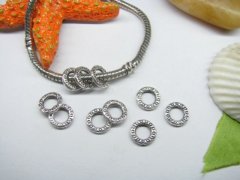 (image for) 100pcs Tibetan Silver Circle Beads European Design Yw-pa-mb50