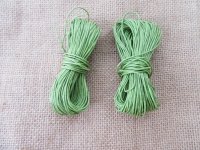 6Pcs x 19M Green Waxen Strings Jewlery Rope 1mm Dia