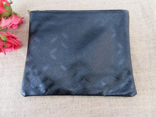 4Pcs Black Leather Purse Case Organizer Pouch Storage Bag