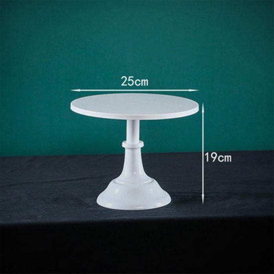 1Pc White Basic Round Dessert Cake Stand Pedestal Display - Click Image to Close