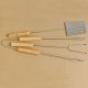 3Sets x 3Pcs Wooden Handle BBQ Tool Set Stick Clip Spatula