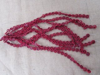 (image for) 10Strands x 26Pcs Red Peace Gemstome Beads 15x4mm