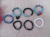 12Pcs Elastic Gemstone Beaded Bracelets 6cm Dia.Assorted