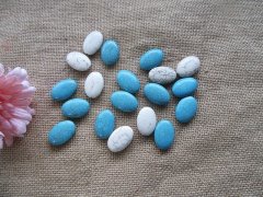 (image for) 50Pcs Flat Turquoise Oval Gemstone Beads for Jewellery Making