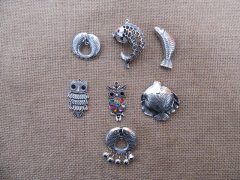 (image for) 30Pcs Antique Silver Color Alloy Metal Pendants Charms Assorted